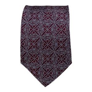 KENZO PARIS Bordeaux Geometric Silk Tie ITALY 57"/ 3.6" EC